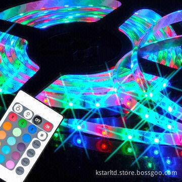 RGB LED flexible strip light, waterproof, 60LED/M, CE and RoHS